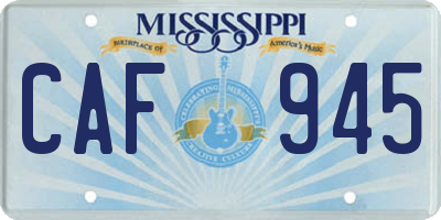 MS license plate CAF945