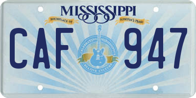 MS license plate CAF947