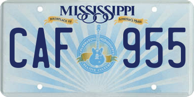 MS license plate CAF955