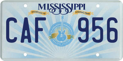 MS license plate CAF956