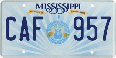 MS license plate CAF957