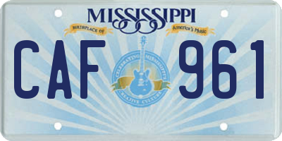 MS license plate CAF961