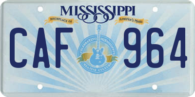 MS license plate CAF964
