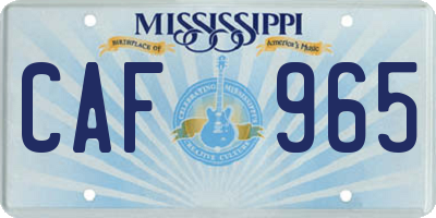 MS license plate CAF965