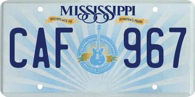 MS license plate CAF967