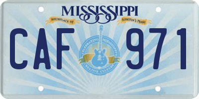 MS license plate CAF971