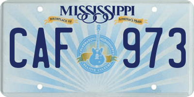 MS license plate CAF973