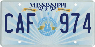 MS license plate CAF974