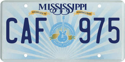 MS license plate CAF975