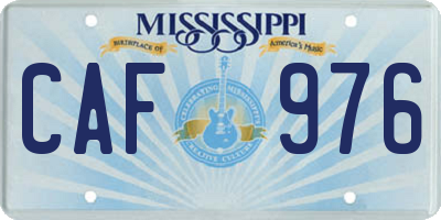 MS license plate CAF976