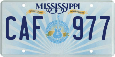 MS license plate CAF977