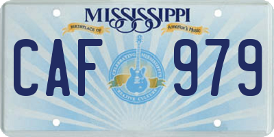 MS license plate CAF979