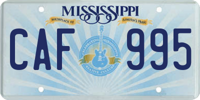 MS license plate CAF995