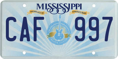 MS license plate CAF997