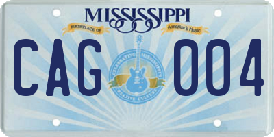 MS license plate CAG004