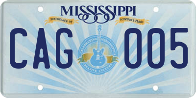 MS license plate CAG005