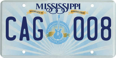 MS license plate CAG008