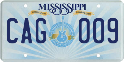 MS license plate CAG009