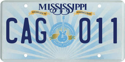MS license plate CAG011