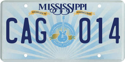 MS license plate CAG014