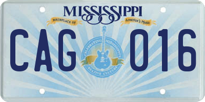 MS license plate CAG016