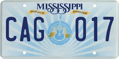 MS license plate CAG017