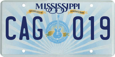 MS license plate CAG019