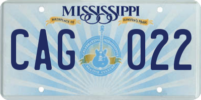 MS license plate CAG022