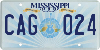 MS license plate CAG024