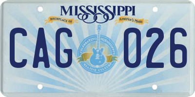 MS license plate CAG026