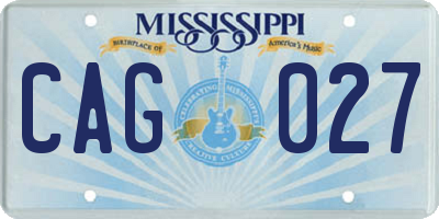 MS license plate CAG027