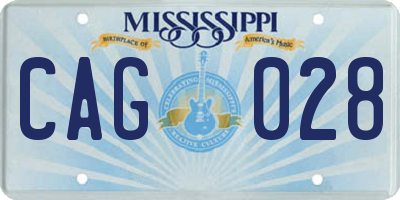MS license plate CAG028