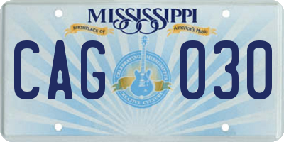MS license plate CAG030