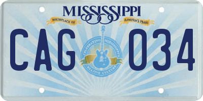 MS license plate CAG034
