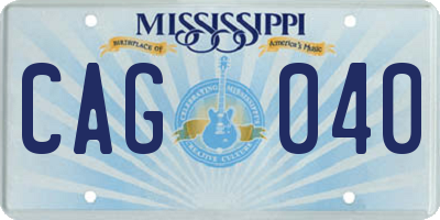 MS license plate CAG040