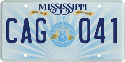 MS license plate CAG041