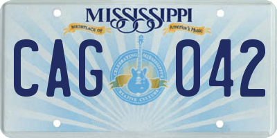 MS license plate CAG042