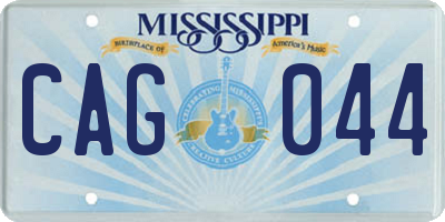 MS license plate CAG044