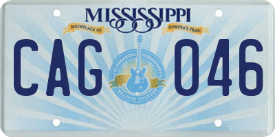 MS license plate CAG046