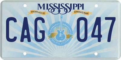 MS license plate CAG047