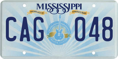 MS license plate CAG048
