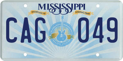 MS license plate CAG049