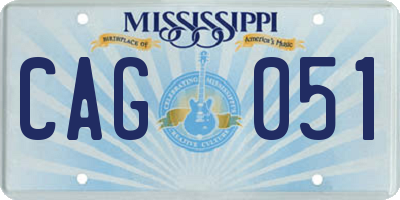 MS license plate CAG051