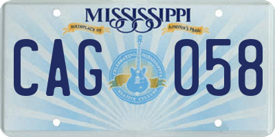 MS license plate CAG058