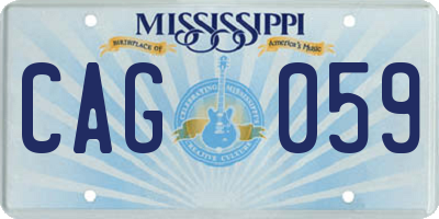 MS license plate CAG059