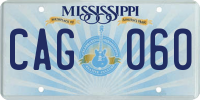MS license plate CAG060