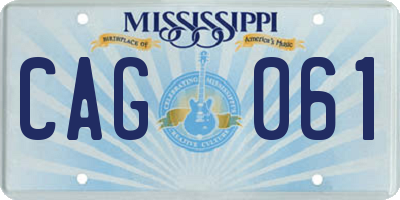 MS license plate CAG061