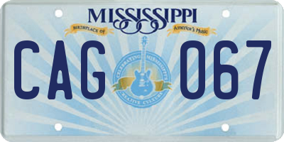MS license plate CAG067