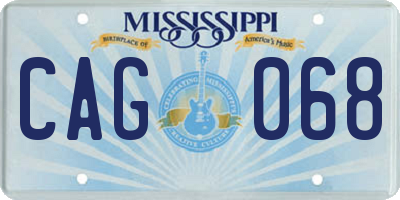 MS license plate CAG068