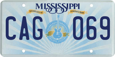 MS license plate CAG069
